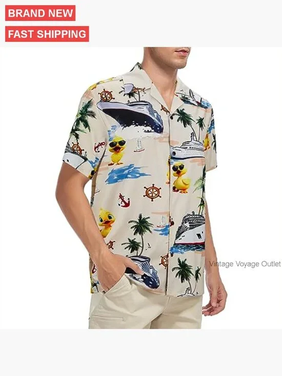 Men's Hawaiian Shirt Floral Print Short Sleeve Button Down Casual Beachwear - Picture 5 of 6